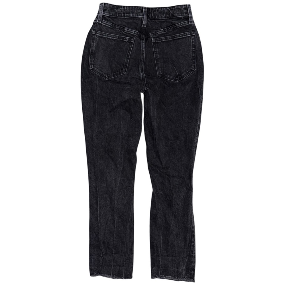 Abercrombie & Fitch Curve Love High Rise Mom Jeans Black Distressed 25 / 0 Fray - Picture 2 of 10